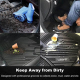 LASFIT Floor Mats for 2018-2022 Toyota Camry, FWD Only (Not Fit for Hybrid or AWD), All Weather Guard Custom Fit TPE Car Floor Liners, Front & Rear, Black