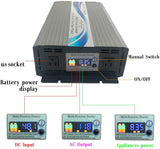 KRXNY 2500W Off Grid Pure Sine Wave Solar Power Inverter 48V DC to 110V 120V AC Converter 60HZ with LCD Display