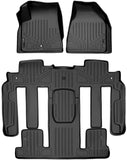 MAXLINER Custom Fit Floor Mats 3 Row Liner Set Black Compatible with Traverse / Enclave / Acadia / Outlook with 2nd Row Bucket Seats