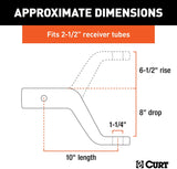 CURT 45460 Commercial Duty Forged Trailer Hitch Ball Mount, 2-1/2-Inch Receiver, 20,000 lbs, 1-1/4-Inch Hole, 8-Inch Drop