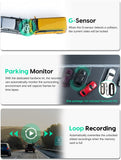 Dual Dash Cam Car Dash Camera 1080P 1440P Front and Rear 330° HD Angle Lens Recording G-Sensor APP WiFi Control Night Vision 24hr Motion Detection(with Car Mount Bracket), Support 128GB SD Card