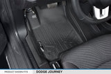 MAXLINER All Weather Custom Fit 2 Row Black Floor Mat Liner Set Compatible with 2012-2020 Dodge Journey (Only fits with Front Row Dual Floor Hooks on The Driver Side)