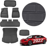BASENOR Tesla Model 3 Floor Mat 3D All-Weather Anti-Slip Waterproof Full Cover Floor Liners Set Carpet Set Compatible with Tesla Model 3 2022 2021