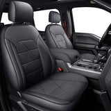 LUCKYMAN CLUB Custom Seat Covers Fit for 2015-2020 F150 Crew Cab, 2017-2020 F250 F350 F450 Superduty Crew Cab with Faux Leather (F1-Gray )