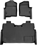 MAXLINER Floor Mats 2 Row Liner Set Black for 2009-2010 Ford F-150 SuperCrew Cab