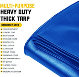 Core Tarps Extreme Heavy Duty 20 Mil Tarp Cover, Waterproof, UV Resistant, Rip and Tear Proof, Poly Tarpaulin with Reinforced Edges for Roof, Camping, Patio, Pool , Boat (Blue 20′ X 20′)