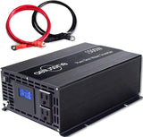 aeliussine 1000w Inverter Pure Sine Wave Power Inverter 12v dc to ac 110v 120v with 2 US Socket, LCD Display and Earth Terminal, for Car RV, Truck, Yacht, and Off Grid Solar Power System (1000w 12v)