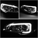 DNA Motoring HL-3D-FESC13-CH-CL1 Chrome Housing Projector Headlights With LED Day Time Running Light Bar For Escape