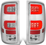 DNA Motoring TL-GMCSIE07-LED-RD3D-CH-CL Red 3D LED Bar Tail Light Chrome [For 07-14 GMC Sierra]