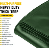 Core Tarps Extreme Heavy Duty 20 Mil Tarp Cover, Waterproof, UV Resistant, Rip and Tear Proof, Poly Tarpaulin with Reinforced Edges for Roof, Camping, Patio, Pool , Boat (Green/Black 40′ X 40′)