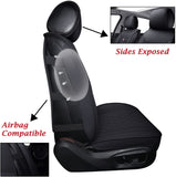 Coverado Leather Car Seat Covers Full Set, Waterproof Leatherette Automotive Vehicle Cushion Cover with Diamond Pattern, Universal Fit for Cars SUV Pick-up Truck, Black