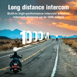 Motorcycle Bluetooth Headset,FODSPORTS V6S 1000m Helmet Headset,2~6 Riders Motorcycle Bluetooth Intercom,Bluetooth Motorcycle Helmet Communication System FM/Hard/Soft Mic/Waterproof(2PACK)
