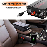 2000W Power Inverter, Pure Sine Wave Car Inverter DC 12V to AC 120V with Wireless Remote Control, LCD Digital Display Power Converter with Triple AC Outlets 1 USB Port for Travel/Camping/Power Outage
