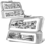 DNA Motoring HL-LB-CSIL03-BK-CL1-B Headlight (Driver & Passenger Side) For 03-07 Silverado 03-06 Avalanche