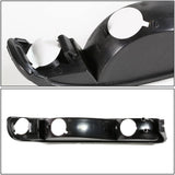 DNA Motoring HL-HPL-SIE994P-BK-AM Black Amber Dual LED Halo Rings Projector Headlights Replacement For 99-07 Sierra