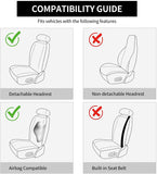 SPEED TREND Leather Car Seat Covers, Premium PU Leather & Universal Fit for Auto Interior Accessories, Automotive Vehicle Cushion Cover for Most Cars SUVs Trucks (ST-004 Front Pair, Black&RED)