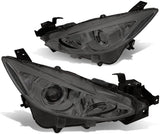 DNA Motoring HL-OH-MM314-CH-CL1 Chrome Housing Clear Corner Projector Headlights Replacement For 13-17 3