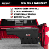 UnderCover SwingCase Truck Bed Storage Box | SC304P | Fits 2020 - 2021 Jeep Gladiator Passenger Side , Black , 10 x 36 x 16 inches