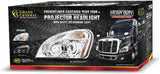 GG Grand General 89402 Freightliner Cascadia Projector Headlight with White LED Running Light for 2008 and Newer – Driver Side, Matte Black