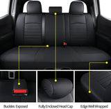 LUCKYMAN CLUB S08-QE Tacoma Seat Covers, Fit for 2005-2022 Tacoma Crew Cab/Double Cab with Water Proof Faux Leather(Full Set, Black)