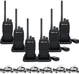 Retevis RT17 Walkie Talkies Long Range, Durable 2 Way Radios with Headset, Rechargeable Two Way Radio with USB Charging Base,Portable for Adults School Police Business Warehouse Construction(6 Pack)