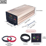 MWXNE 2000 Watts Power Inverters, 12V DC to 110V AC Pure Sine Wave Car Power Adapter with LCD Display, Remote Control, 3 Outlets and Dual 4.2A USB Charging Ports