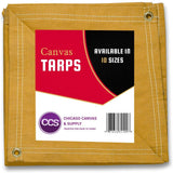 Heavy Duty Waterproof Canvas Tarp by CCS CHICAGO CANVAS & SUPPLY – Extra Durable Multipurpose Camping Tarp Cover with Rustproof Grommets for Industrial & Commercial Use, Olive Drab, 12 by 24 Feet