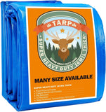 Blue Tarp, Tarps Heavy Duty Waterproof, Waterproof Plastic Poly 16 Mil Thick Tarpaulin with Metal Grommets Every 19.5 Inches - Emergency Rain Shelter, Outdoor Cover, and Camping Use 20x30