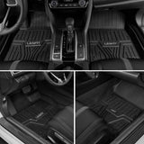 LASFIT Floor Mats Fits for Honda Civic 2016-2021 Hatchback/ Coupe/ Sedan, All Weather Guard Custom TPE Car Floor Liners, 1st & 2nd Row (Black - 2016-2021 Honda Civic)