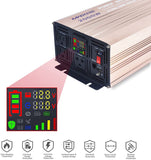 MWXNE 2000 Watts Power Inverters, 12V DC to 110V AC Pure Sine Wave Car Power Adapter with LCD Display, Remote Control, 3 Outlets and Dual 4.2A USB Charging Ports