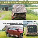 Everybody Preps SUV Tent Car Tent Camo for Small Mid and Large Size SUV Waterproof Tailgate Awning Tent for Camping Travel Emergency Bug Out