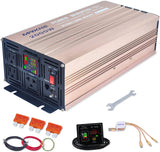 MWXNE 2000 Watts Power Inverters, 12V DC to 110V AC Pure Sine Wave Car Power Adapter with LCD Display, Remote Control, 3 Outlets and Dual 4.2A USB Charging Ports