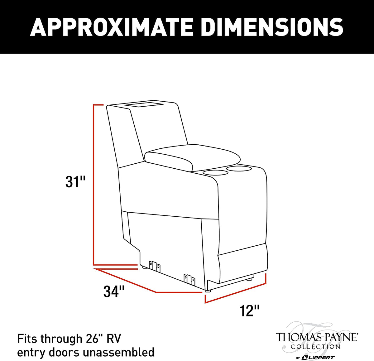THOMAS PAYNE Seismic Series Theater Seating Collection Center Console