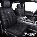 2 Front Seat Covers 2009-2022 Ford F150 Truck Seat Covers Waterproof Leather Seat Protectors Custom Fit for 2017-2022 F250 F350 F450(2 PCS Front, Black)