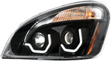 GG Grand General 89402 Freightliner Cascadia Projector Headlight with White LED Running Light for 2008 and Newer – Driver Side, Matte Black