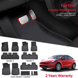 TAPTES for Tesla Model Y Floor Mats 7 Seater 2022 2021 ,Waterproof All Weather Floor Trunk Mats Accessories,Compatible with Model Y Floor Liner (7 Seater)