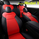 INCH EMPIRE Seat Cover Custom Fit for Tesla Model 3 Model Y Synthetic Leather Car Seat Cushion Protector for 2017 2018 2019 2020 2021 2022 All Season Customized (Grey Y)