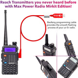 MIRKIT 4X Ham Radios Baofeng UV 5R MK5 8 Watt Max Power - 1800 mAh Li-ion Battery & Baofeng Programming Cable MIRKIT FTDI Model 3 Red for Your Radio Compatible with UV-5R, 5RA, uv82hp, bf 888s, 5RC