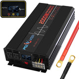 2000W Power Inverter, Pure Sine Wave Car Inverter DC 12V to AC 120V with Wireless Remote Control, LCD Digital Display Power Converter with Triple AC Outlets 1 USB Port for Travel/Camping/Power Outage