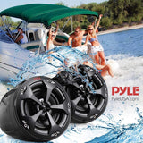 Waterproof Off-Road Speakers with Amplifier - 4 Inch 800W 2-Channel Marine Grade Waketower Speakers System Full Range Outdoor Audio Stereo Speaker for ATV, UTV, Quad, Jeep, Boat - Pyle PLUTV42CH