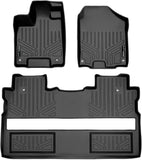 MAXLINER Custom Fit Floor Mats 2 Row Liner Set Black Compatible with 2017-2022 Honda Ridgeline Crew Cab - All Models