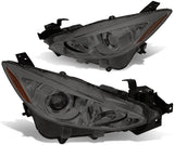 DNA Motoring HL-OH-MM314-CH-CL1 Chrome Housing Clear Corner Projector Headlights Replacement For 13-17 3