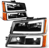 DNA Motoring HL-LB-CSIL03-BK-CL1-B Headlight (Driver & Passenger Side) For 03-07 Silverado 03-06 Avalanche