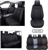 YIERTAI Universal Car Seat Covers for Ford Honda Accord Civic HRV Hybrid CRV Mitsubishi Fit Toyota Corolla Odyssey Waterproof Leather Full Set Cushions(Full Set/Black)