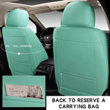 Zrona03 Leather Car Seat Covers for 5 Passenger Cars, Faux Leatherette Automotive Vehicle Cushions Covers, SUV Universal Fit Set for Auto Interior Accessories (Tiffany Blue & White)