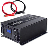 aeliussine 1000w Inverter Pure Sine Wave Power Inverter 12v dc to ac 110v 120v with 2 US Socket, LCD Display and Earth Terminal, for Car RV, Truck, Yacht, and Off Grid Solar Power System (1000w 12v)