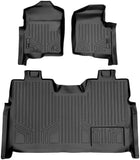 MAXLINER Floor Mats 2 Row Liner Set Black for 2011-2014 Ford F-150 SuperCrew Cab