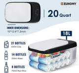 Euhomy 12 Volt Refrigerators, 18Liter(20qt) RV Refrigerator with 12/24V DC & 110-240V AC, Portable refrigerator freezer fridge cooler For Car, RV, Camping, Travel, Fishing, Outdoor Use.