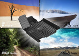 3W Floor Mats Compatible for Jeep Gladiator 2020-2022, Custom Fit TPE All Floor Liner For Weather Jeep Gladiator,1st & 2nd Row Full Set Car liners with red Logo,Black