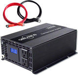 aeliussine 1000w Inverter Pure Sine Wave Power Inverter 12v dc to ac 110v 120v with 2 US Socket, LCD Display and Earth Terminal, for Car RV, Truck, Yacht, and Off Grid Solar Power System (1000w 12v)